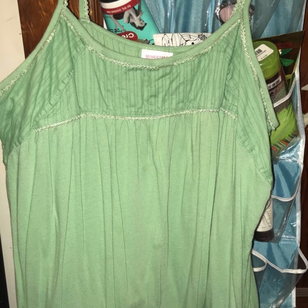 Green flowing spaghetti strap tank top